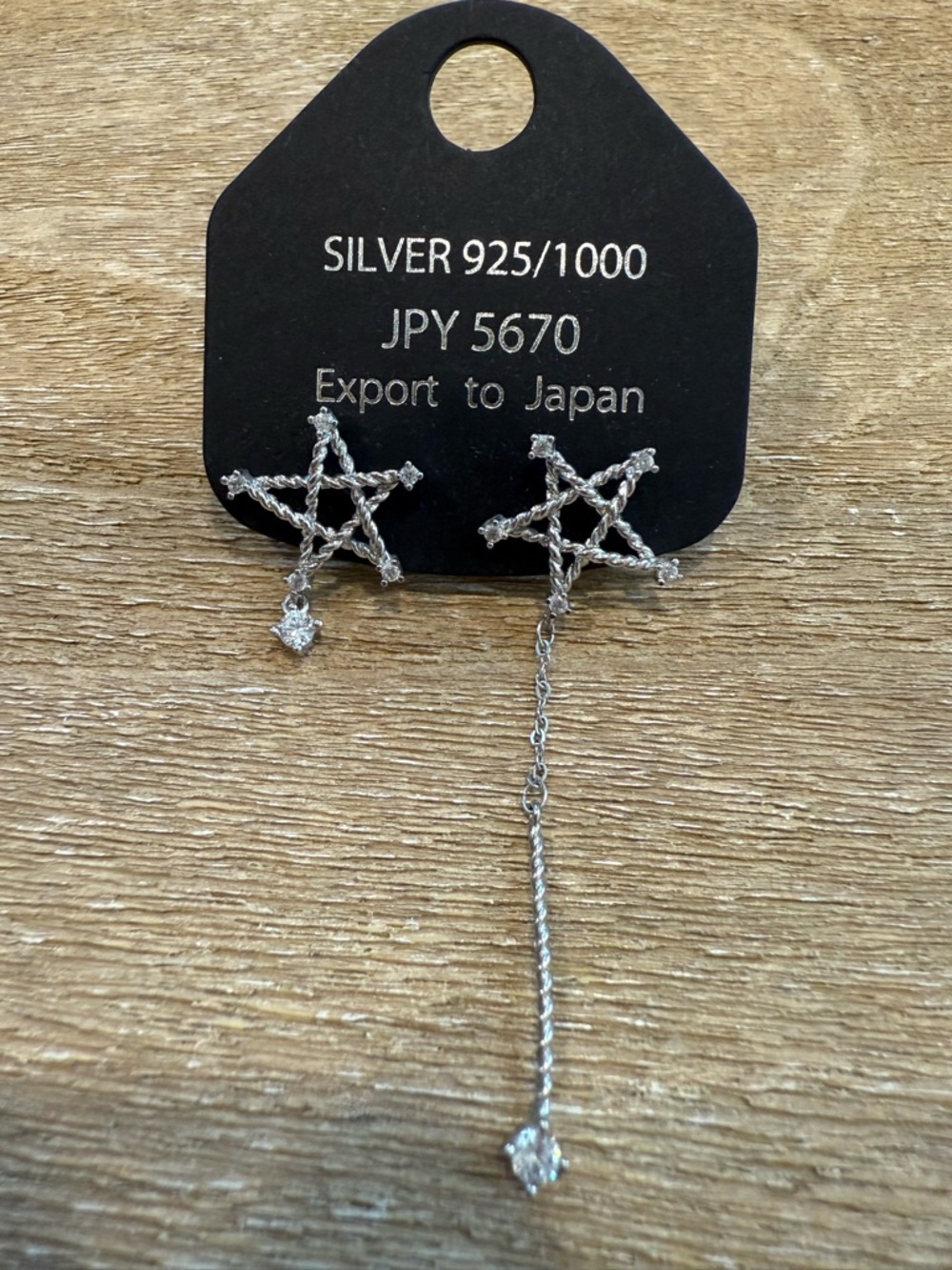 Sterling Silver Star Drop Earrings